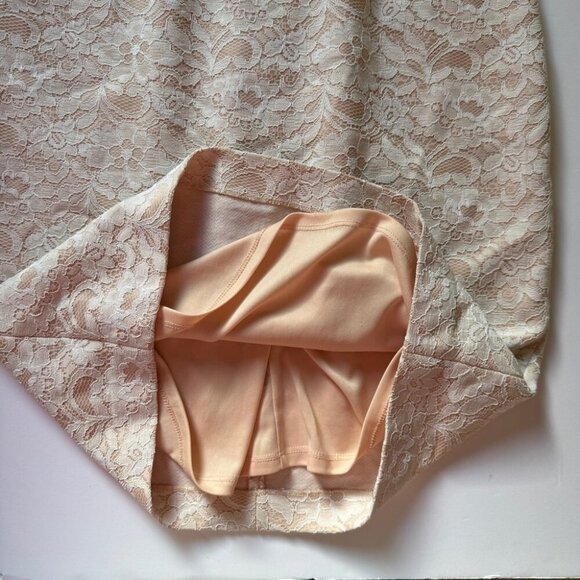 Eliza J Dress Embellished Lace Sheath Ivory Lined Wedding Neutral Floral Sz 6 - Picture 12 of 16